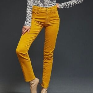 Mother Mid Rise Rider Ankle Corduroy Pants